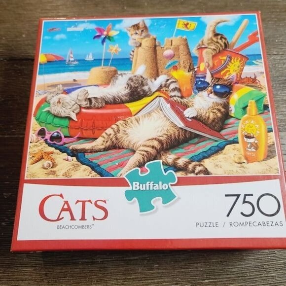 Buffalo Cats Beachcombers 750 Piece Jigsaw Puzzle - Picture 1 of 7